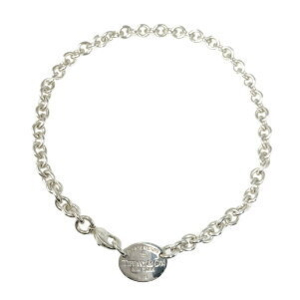 Tiffany Co Return to Tiffany Oval Necklace Pendant Silver